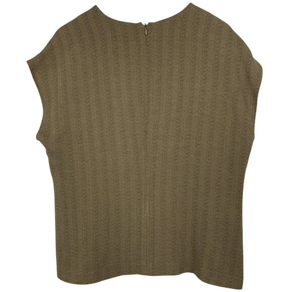 Tamotsu New York Womens Herringbone Cap Sleeve Top Size M RH10460 Career - Picture 6 of 7